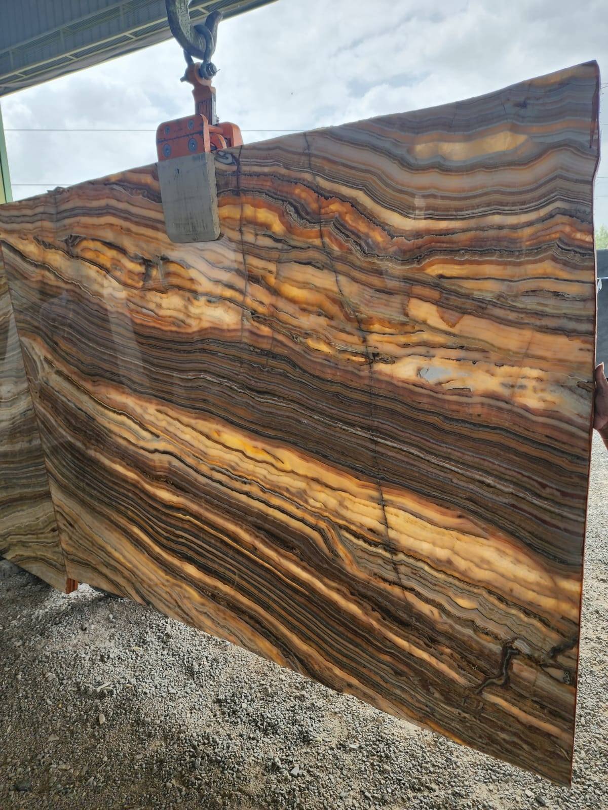 Onyx Stone Slab in Brown Color
