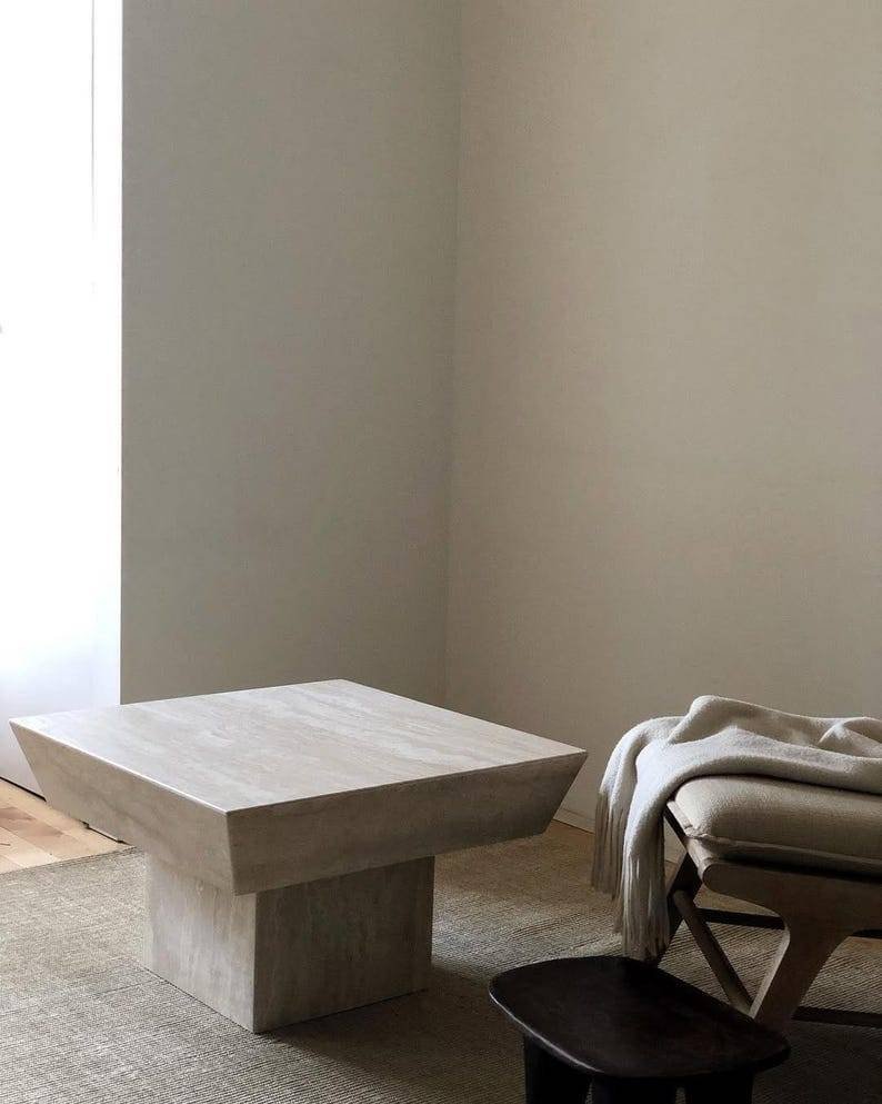 Travertine Stone Square Coffee Table
